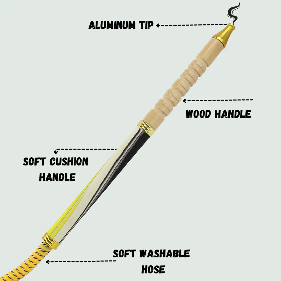 70" Foam Grip Wooden Handle Soft Hose