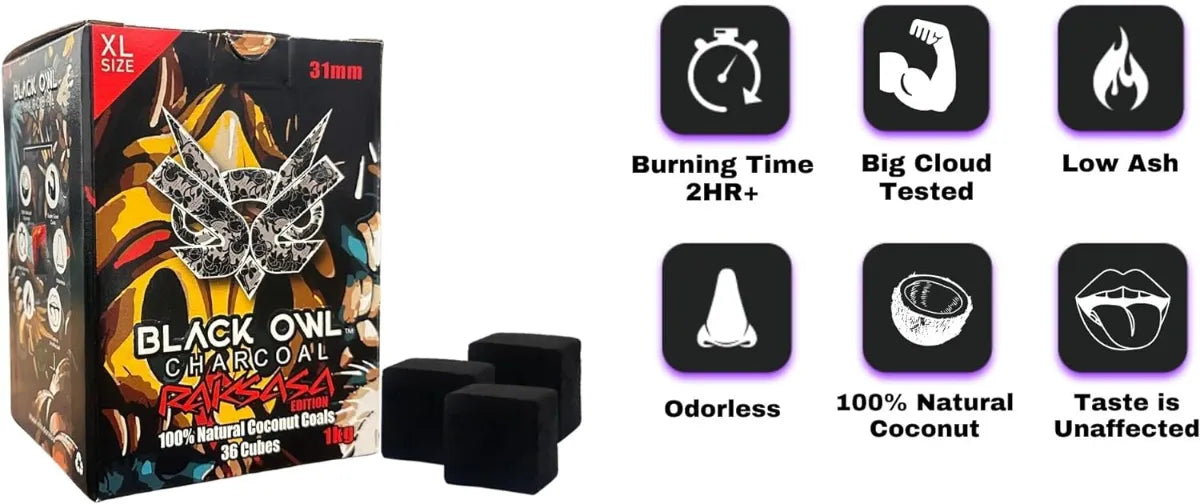 Black Owl Raksasa 31mm XL Size Charcoal 1KG