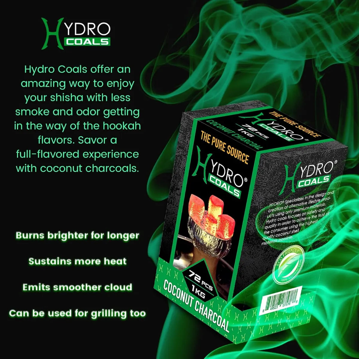 Hydro Coconut Charcoal 72 Cubes 1KG