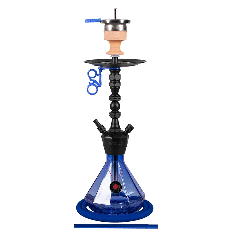 Amy Deluxe Alu Diamond S hookah, featuring an aluminum smoke column and glass bowl. European Russian shisha hookah nargila