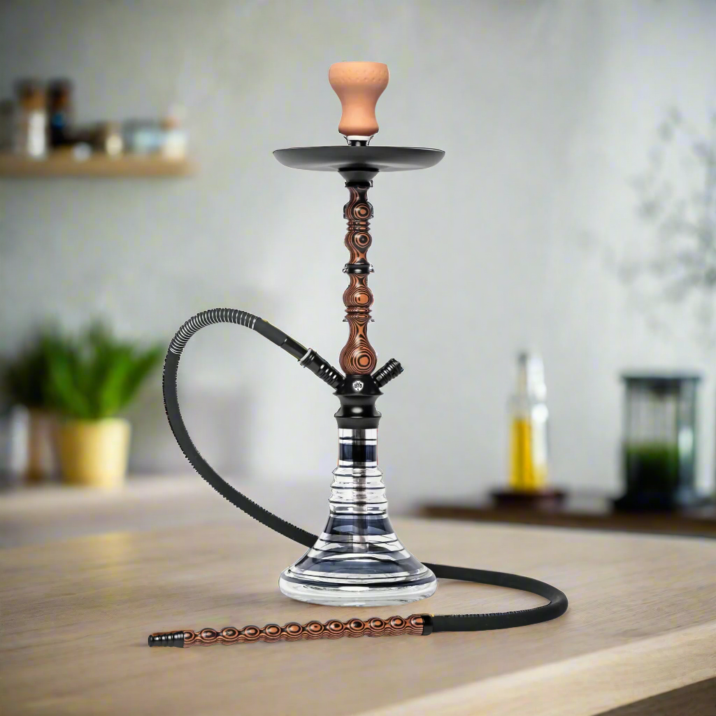 BYO Hookah Midori 5006 modern hookah with sleek black and green design