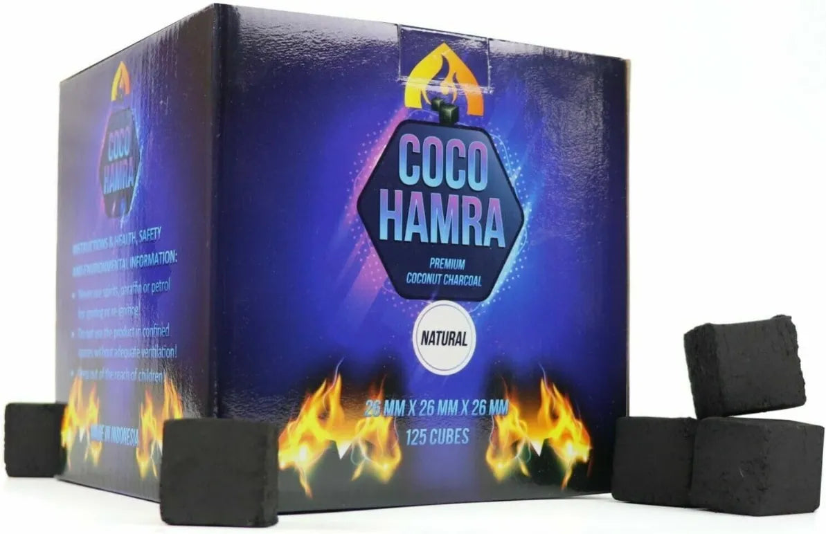 Coco Hamra Coconut Charcoal Cubes 26mm 125 Count 2KG