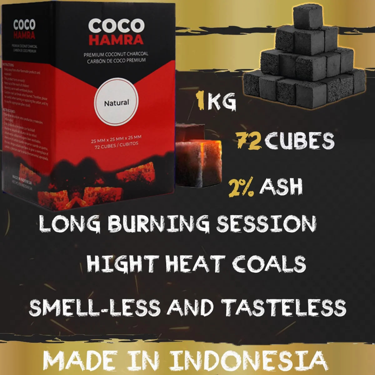 Coco Hamra Coconut hookah Charcoal Cubes