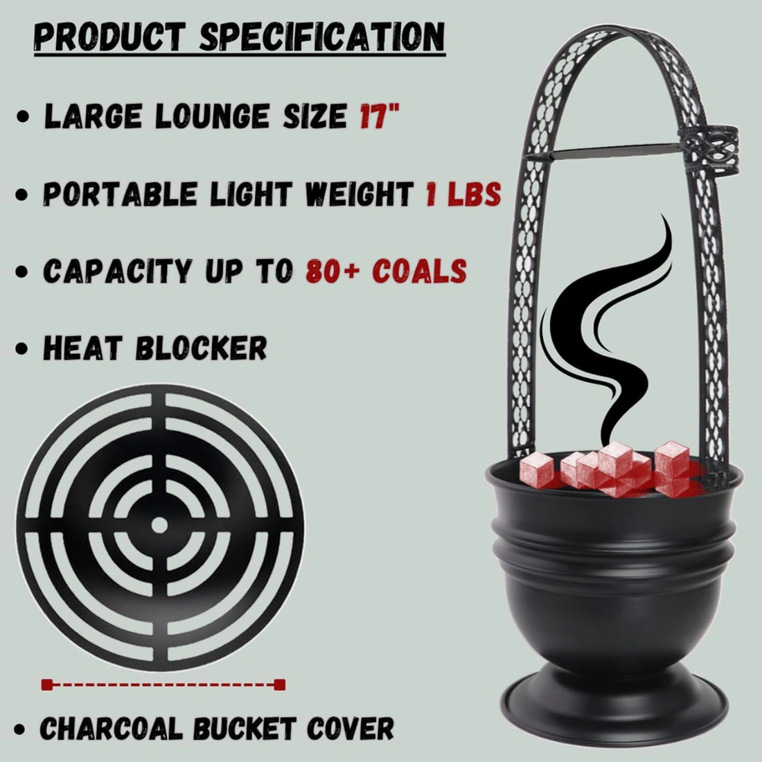17" Hookah Charcoal Holder Basket