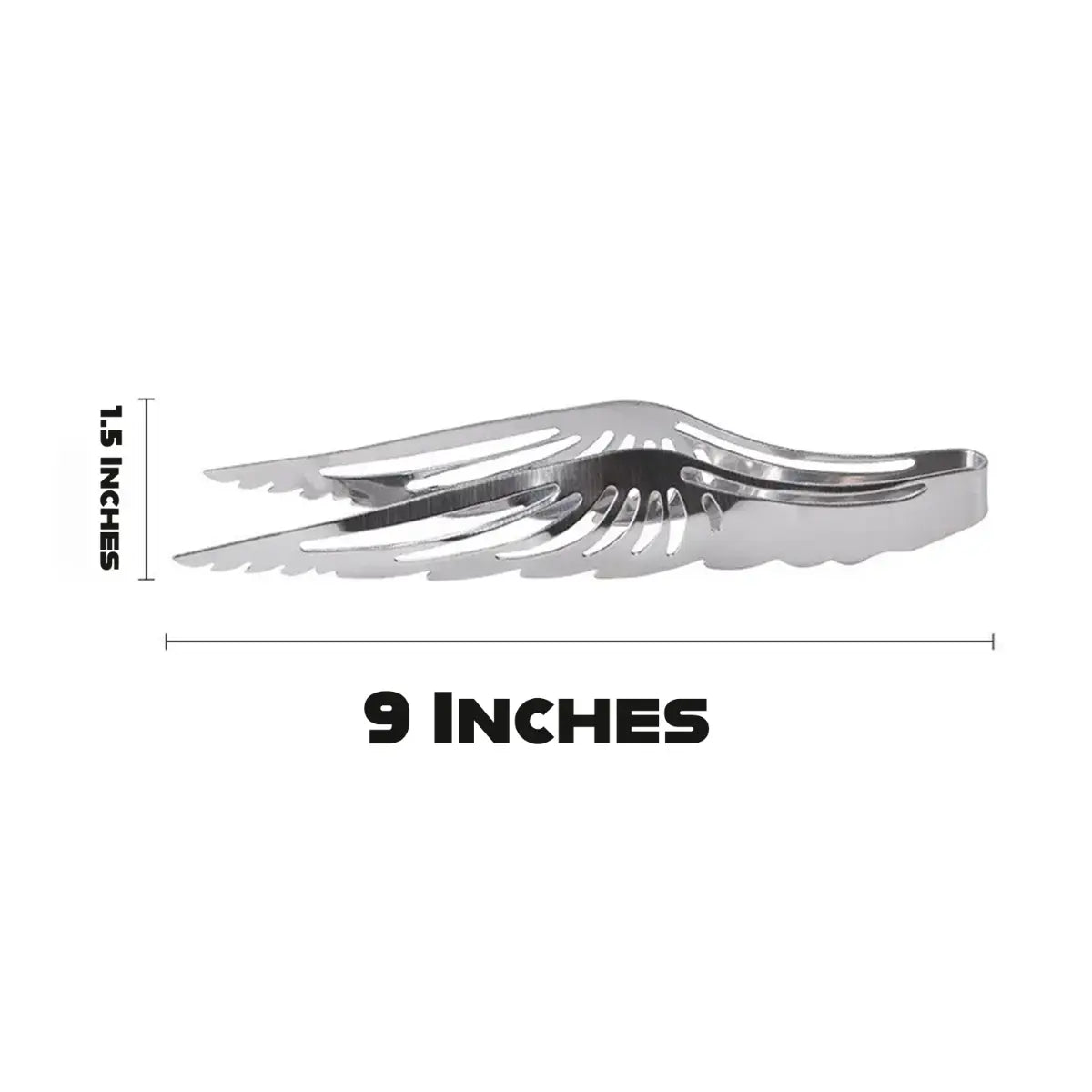 9" Stainless Steel Angel Wing Design Tongs