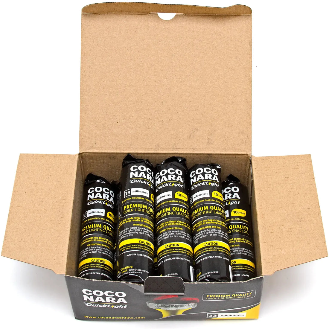 Coco Nara Instant Light Charcoal Tablets 33mm 100 Count