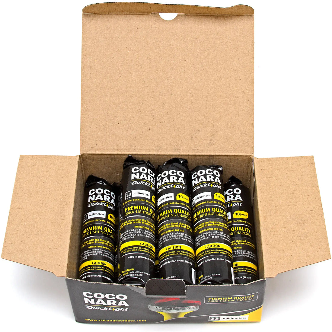 Coco Nara Instant Light Charcoal Tablets 40mm 100 Count