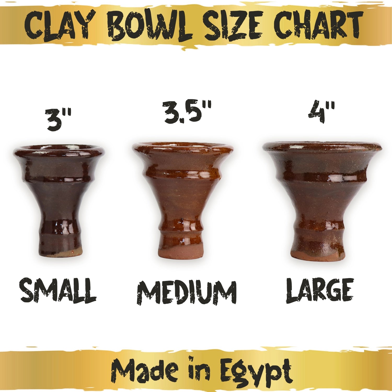 Egyptian Jumbo Clay Hookah Bowl Large 4"