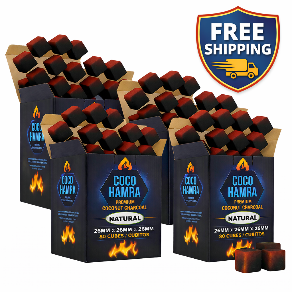 Coco Hamra Coconut Charcoal 26mm Cubes 4 Pack - 320 Cubes – Hookah