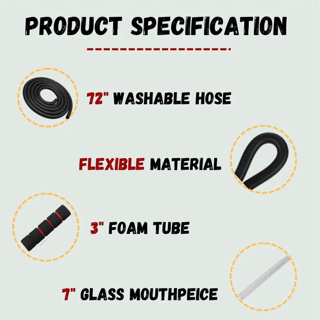 5Pcs Disposable Hose Glass Mouthpiece + 10 Mouth Tips