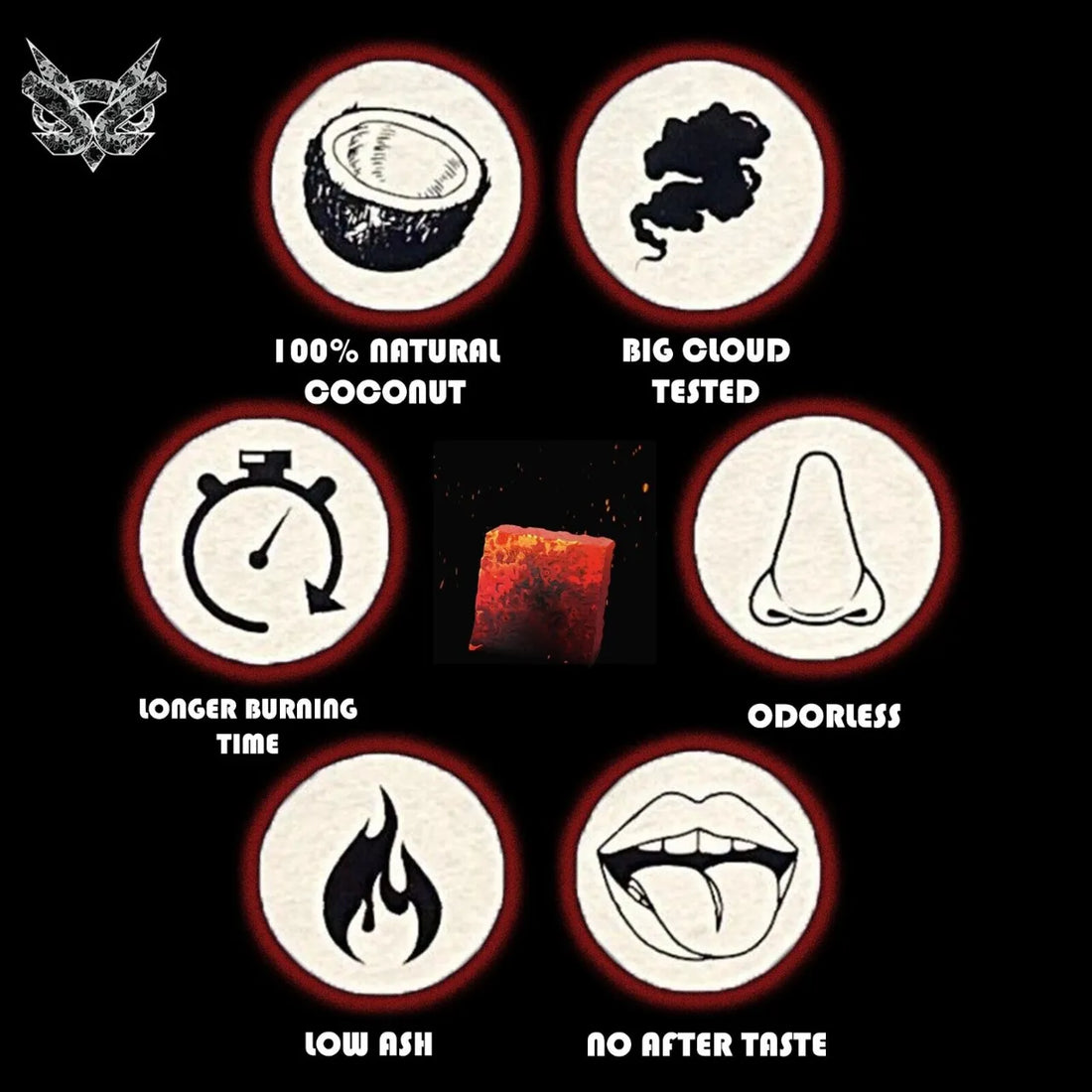 بومة سوداء 25 مم 72 مكعب فحم 1 كجم