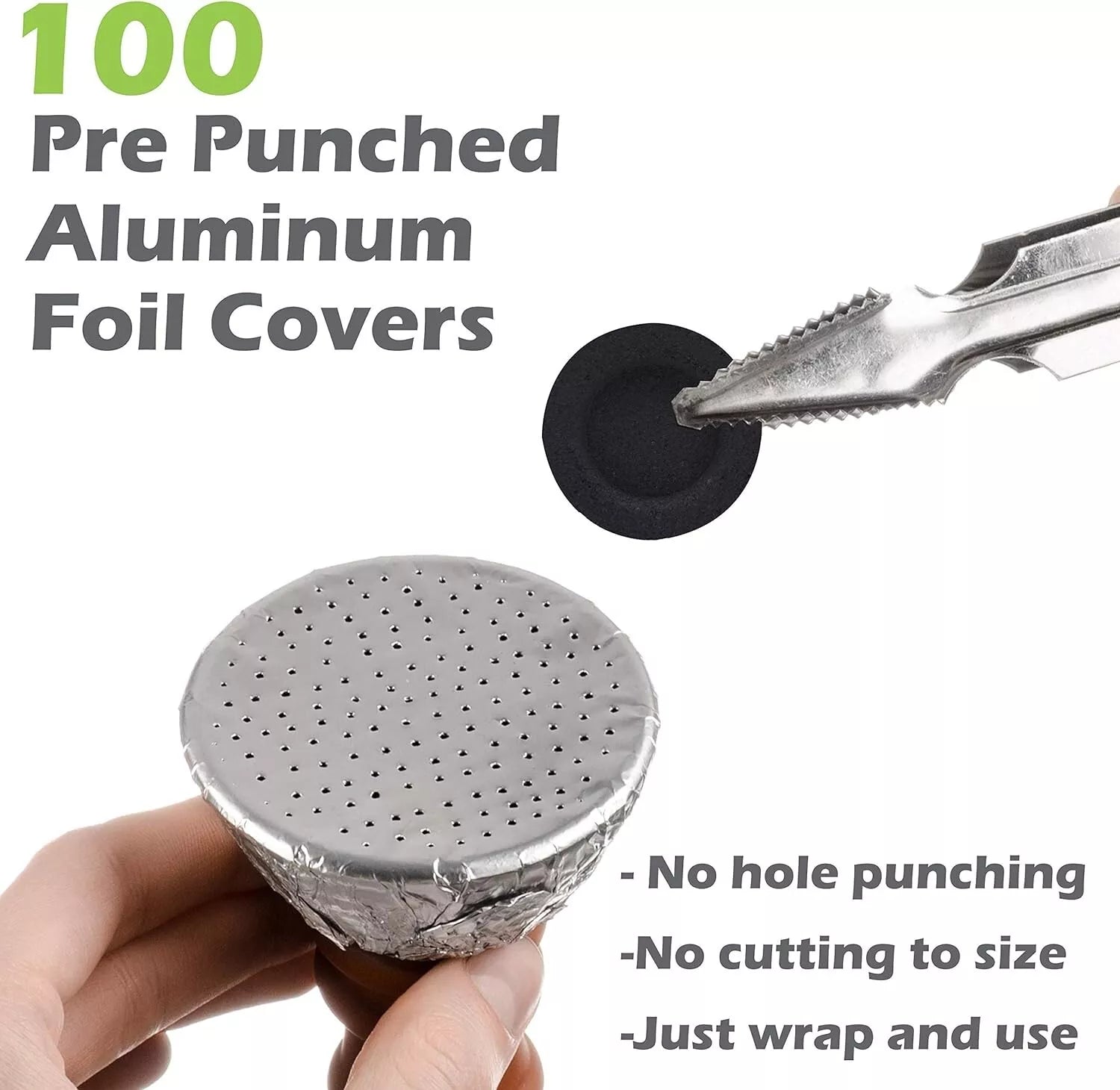 Hookah Starter Kit: 100 Starlight 40mm Instant Light | 100 Foils | 100 Mouth Tips (3 Pack)