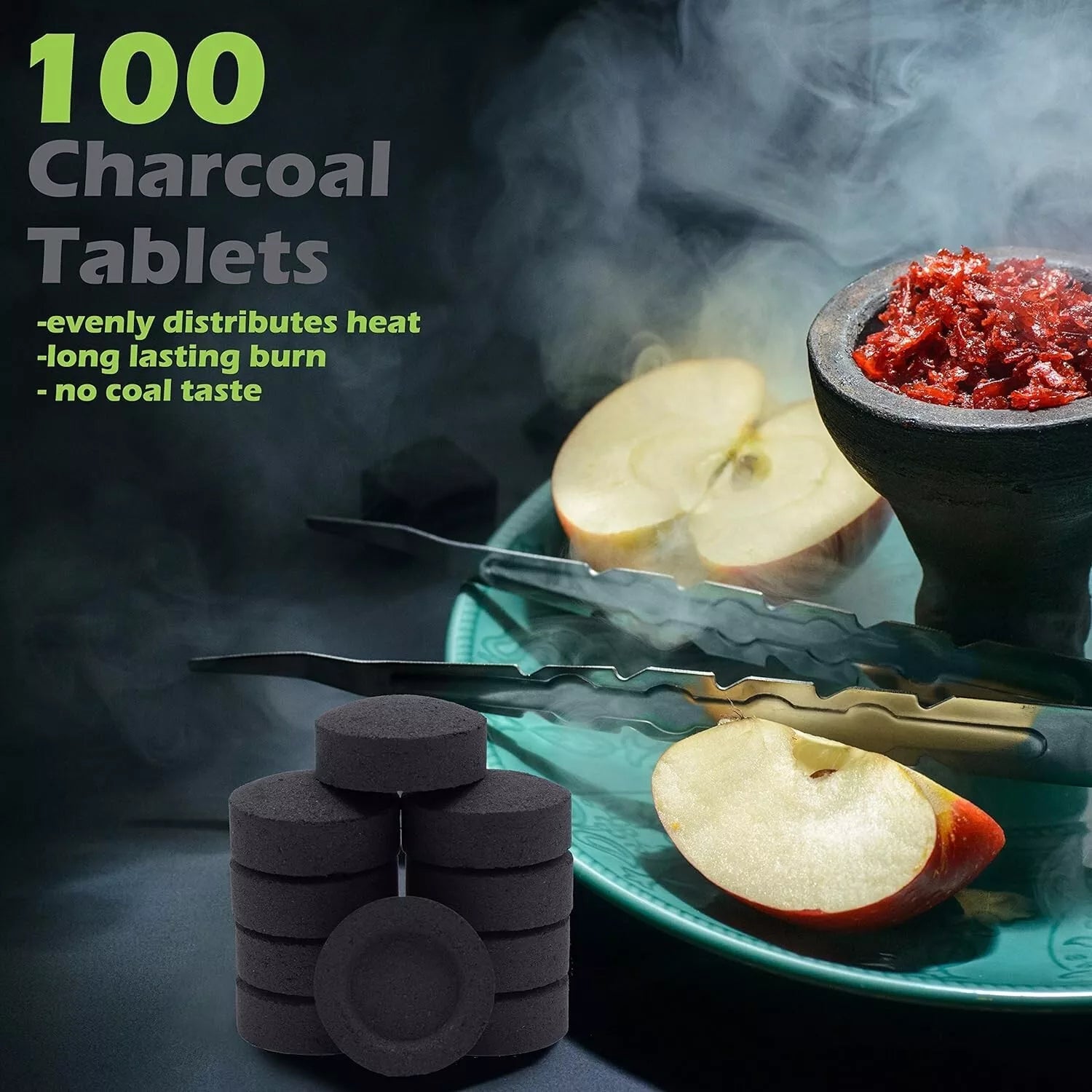 Hookah Starter Kit: 100 Starlight 40mm Instant Light | 100 Foils | 100 Mouth Tips (3 Pack)