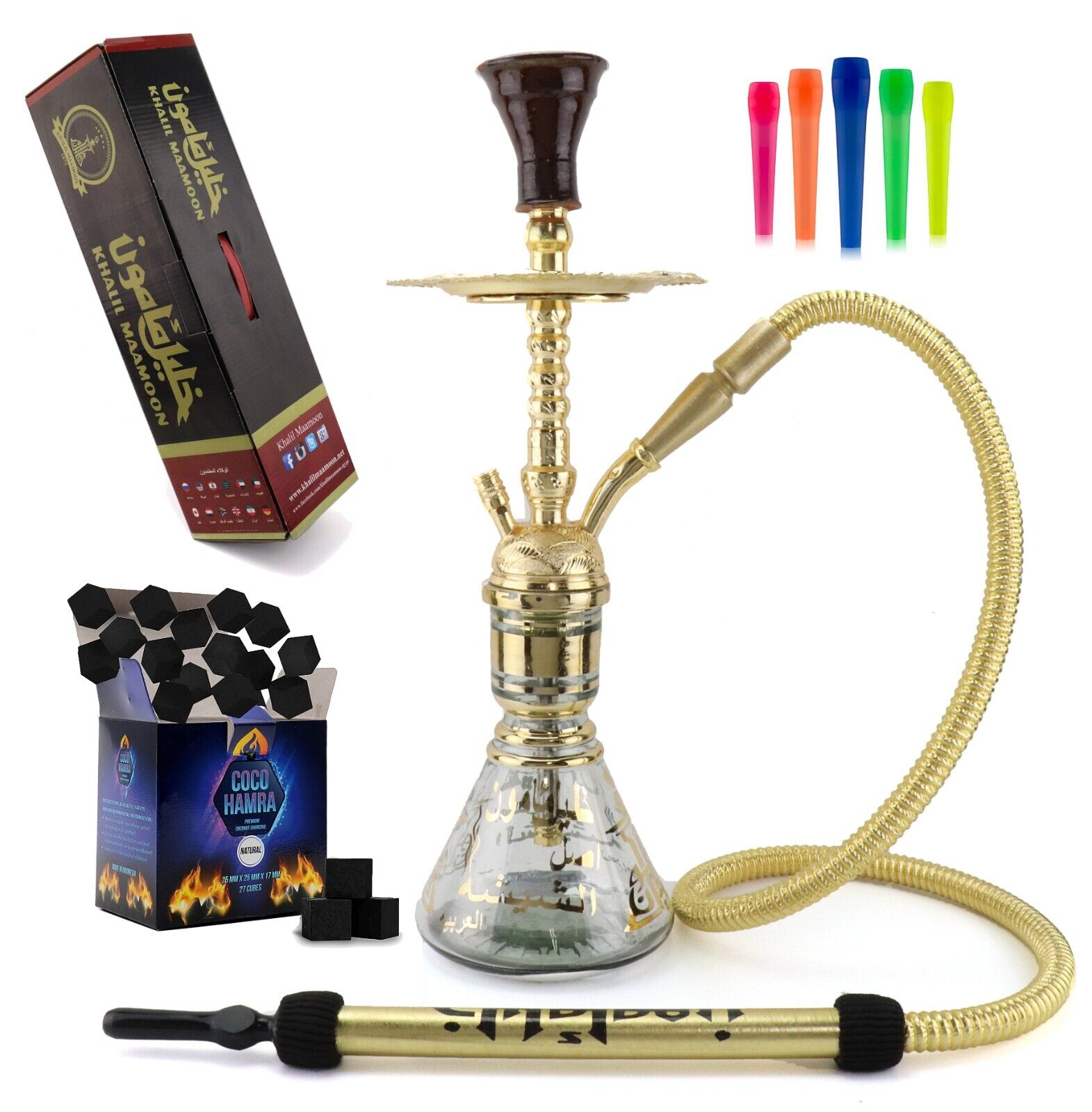 Khalil Mamoon Gold Stem Egyptian Hookah