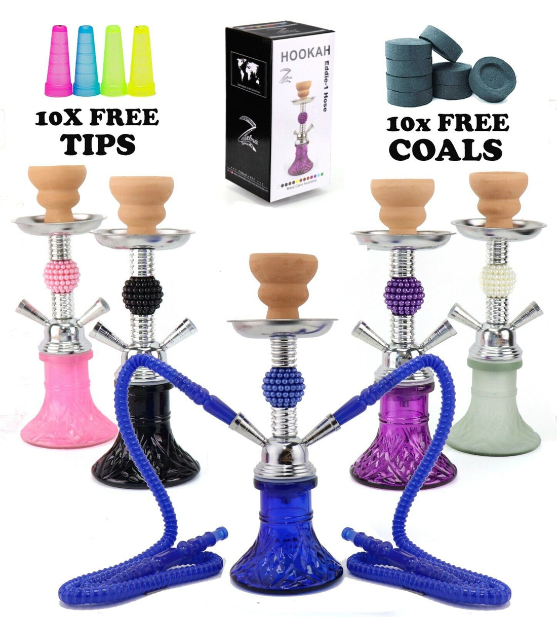 Zebra Smoke 2 Mangueras Estilo Calabaza Eddie Hookah