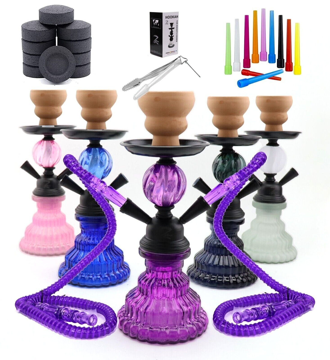 Cachimba Jay estilo calabaza con 2 mangueras Zebra Smoke