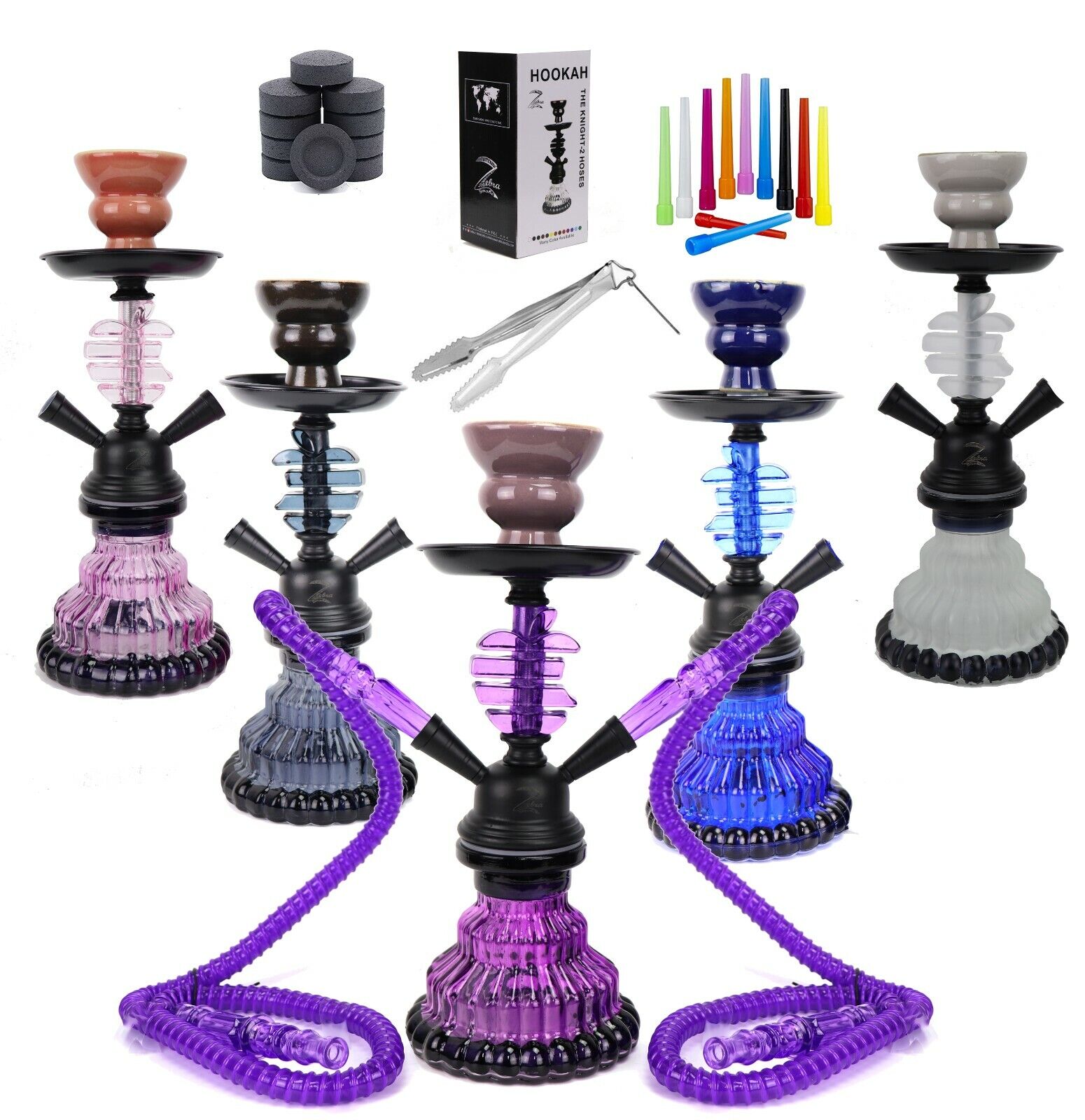 Zebra Smoke 2 Hose Pumpkin Knight Hookah