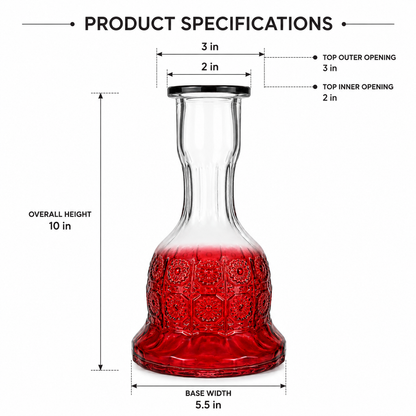 10" Purple Frosted Hookah Glass Base – Replacement Vase
