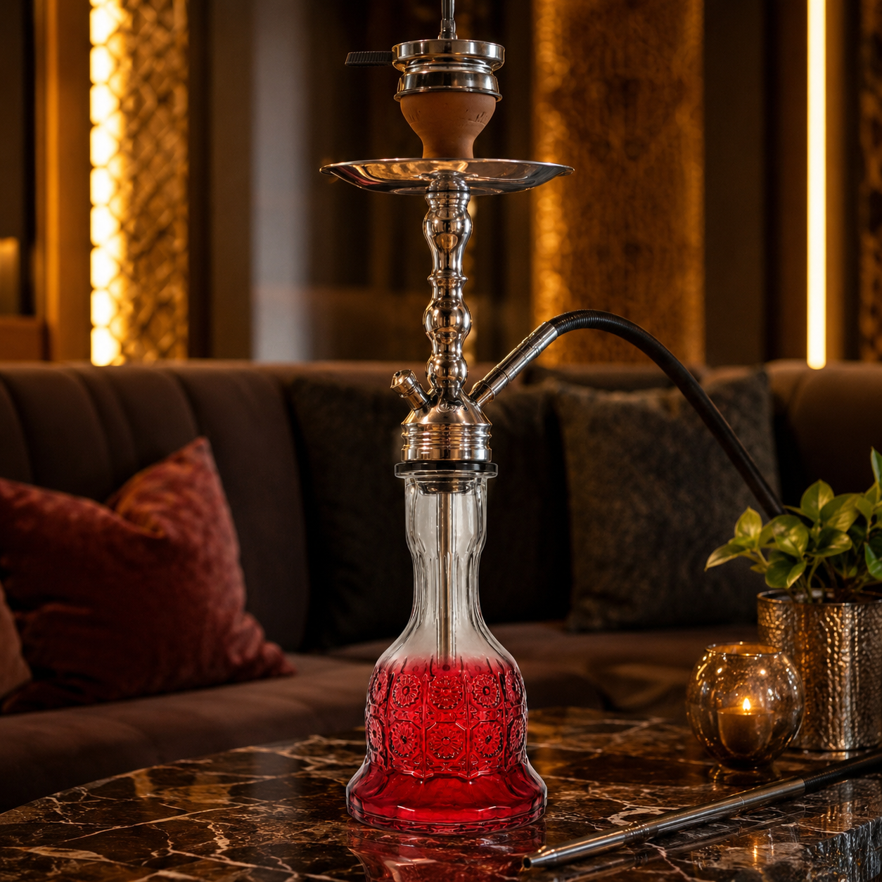 10" Purple Frosted Hookah Glass Base – Replacement Vase