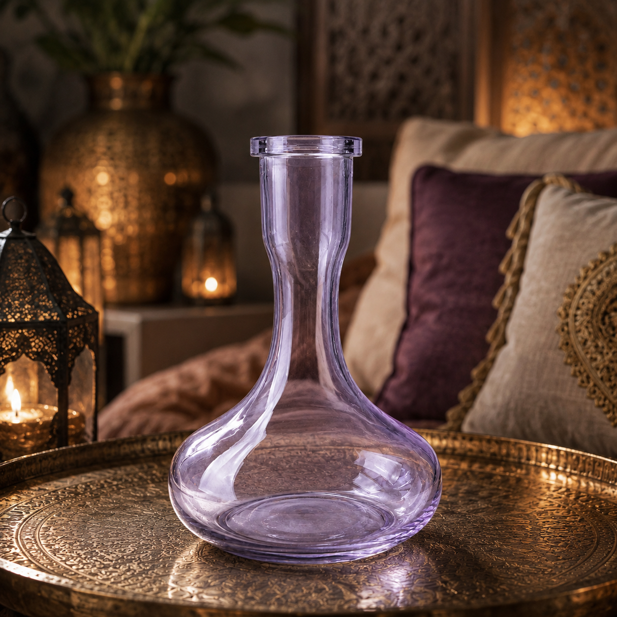 12" Purple Glass Hookah Base – Replacement Vase