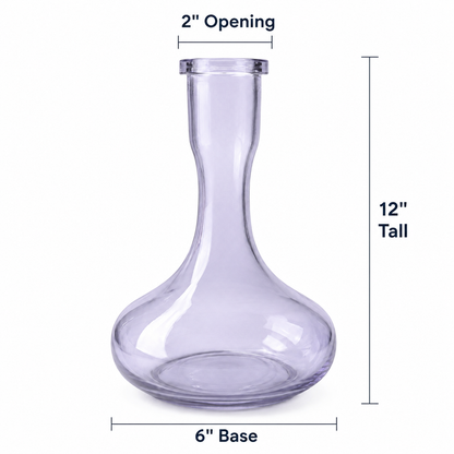12" Purple Glass Hookah Base – Replacement Vase