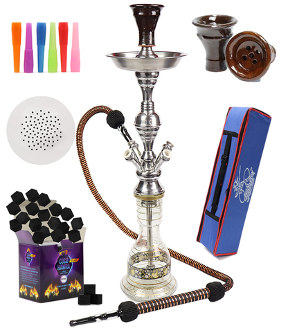 4 Hose Egyptian Sharing Hookah  Complete Set w/ Bag