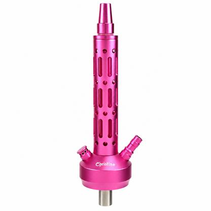 Christine pink aluminum hookah base with hose connection and purge valve