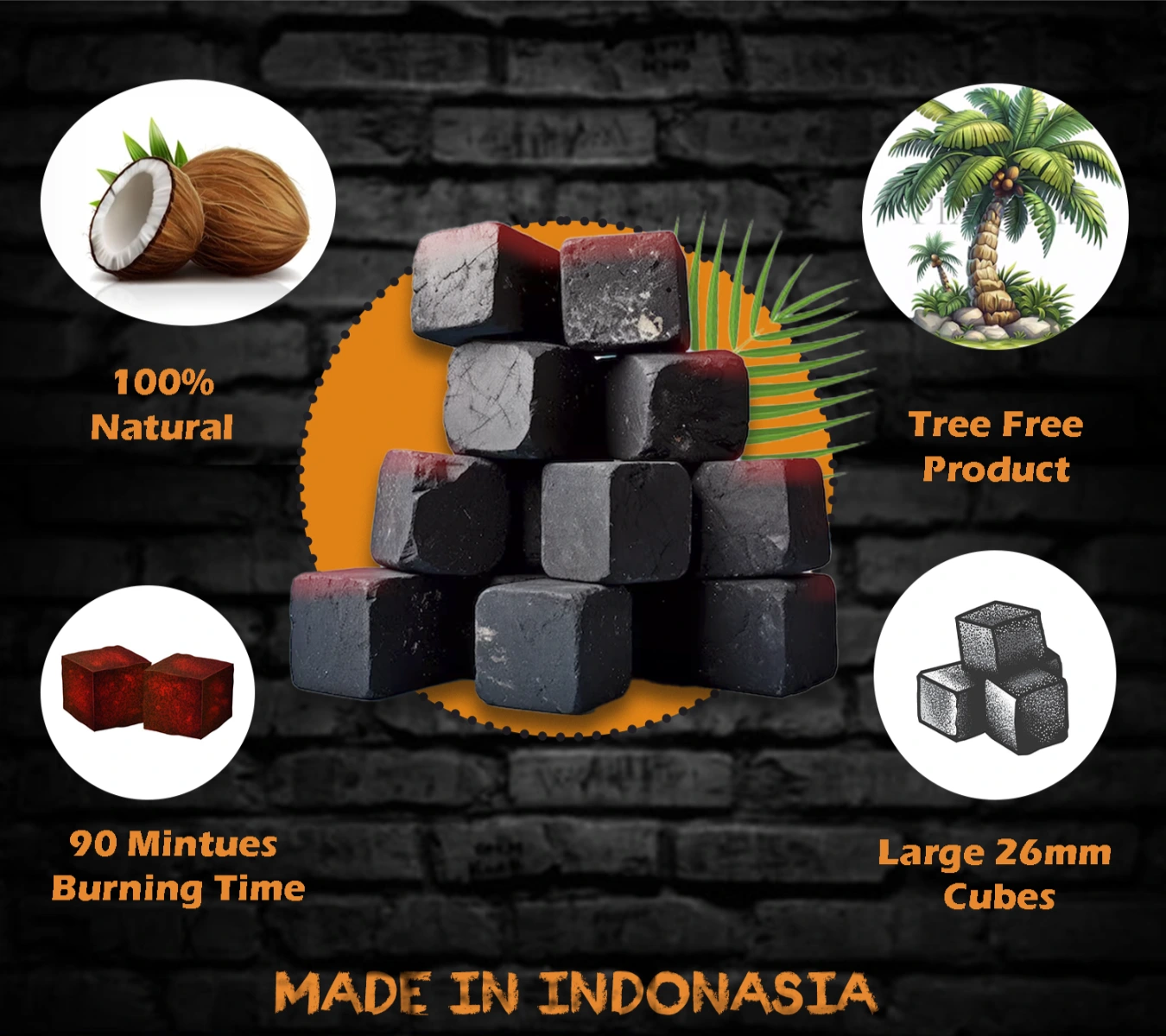coco hamra flat charcoal cubes 25mm shisha nargila natural coal perfect for heat management 