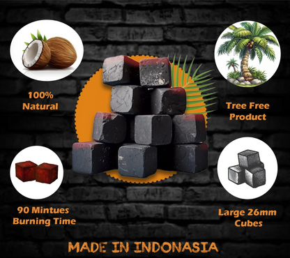 coco hamra flat charcoal cubes 25mm shisha nargila natural coal perfect for heat management 