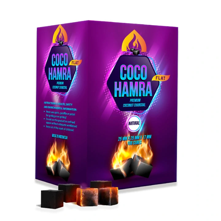 coco hamra flat charcoal cubes 25mm shisha nargila natural coal perfect for heat management 