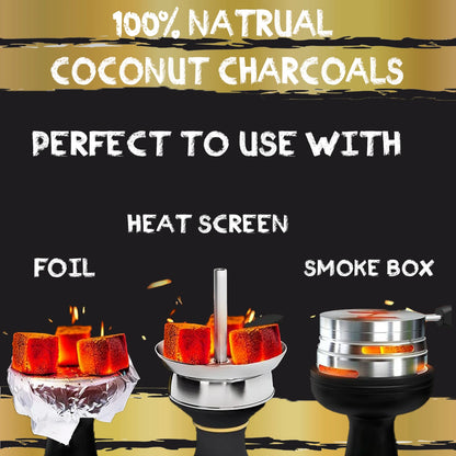 coco hamra flat charcoal cubes 25mm shisha nargila natural coal perfect for heat management 