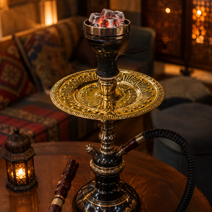 Egyptian Hookah Tray Gold – 9" Decorative Replacement Ash Tray