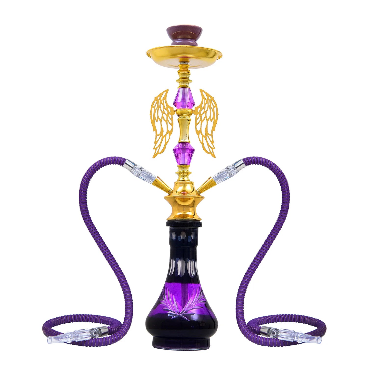 2-Hose Multi-Colored Wing Hookah Set