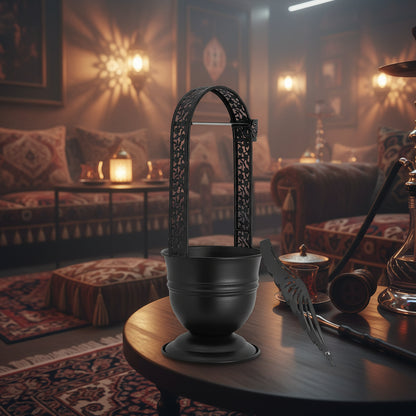 14" charcoal Holder Basket with Head Guard and Tongs