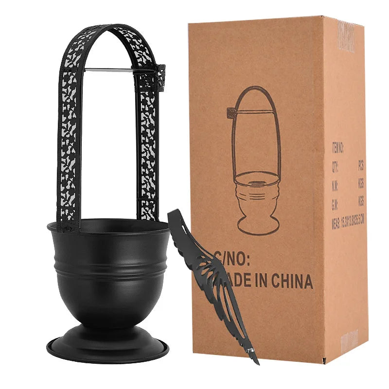 14" charcoal Holder Basket with Head Guard and Tongs