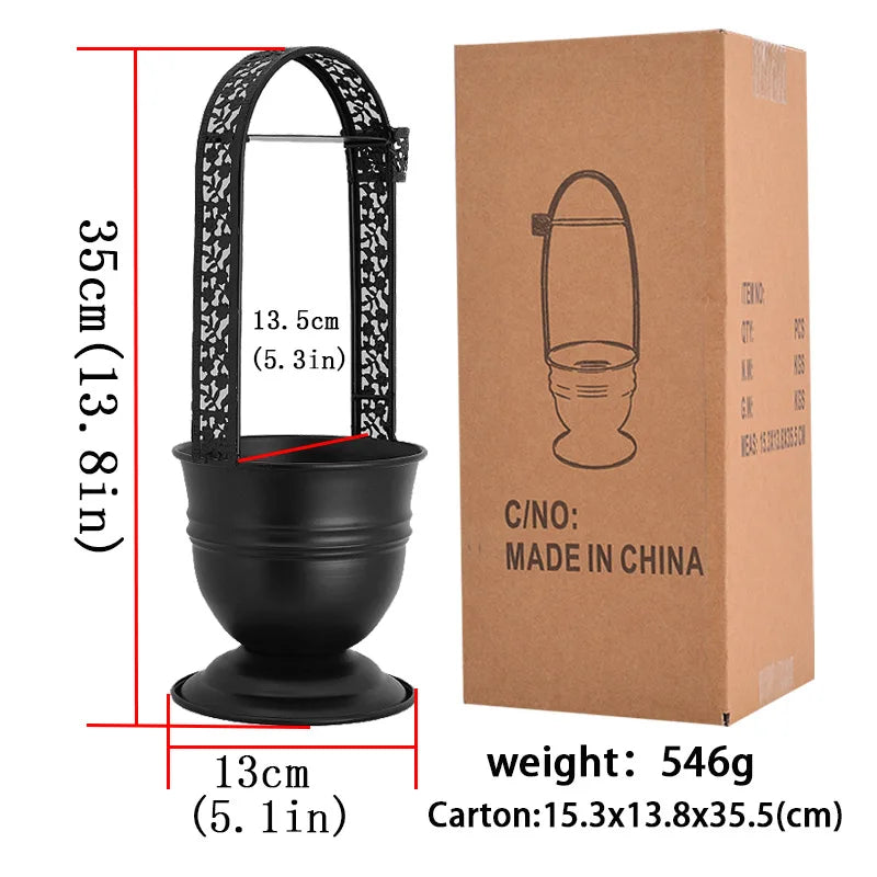 14" charcoal Holder Basket with Head Guard and Tongs