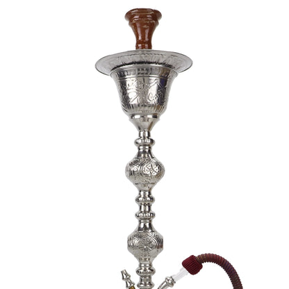 Khali lMamoon Mankosh Ice Bucket Hookah Silver  Glass stem 