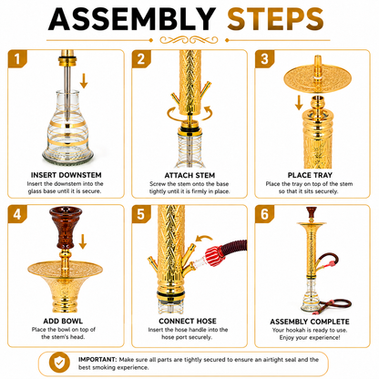 Khalil Mamoon Dana Ice Gold Hookah 35 Inch - 1641