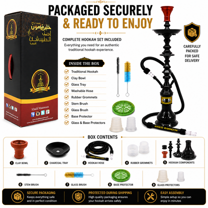 Khalil Mamoon Shareef 2 Level Hookah 36" Traditional Egyptian Hookah-1044