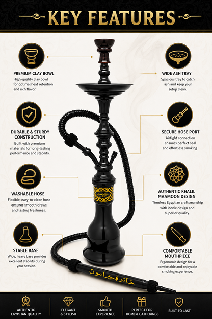 Khalil Mamoon Shareef 28" Egyptian Hookah Set-1014