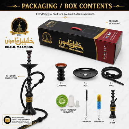 Khalil Mamoon Shareef 28" Egyptian Hookah Set-1014