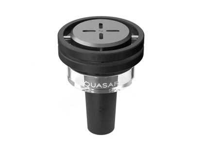 Glass bowl, silicone base, and anodized aluminum lid — Quasar Raas 2 parts