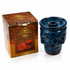 A blue skull-shaped ceramic nargile holder with a glossy marbled finish stands next to its wooden product box on a white background. The box features the DAG brand logo and name.