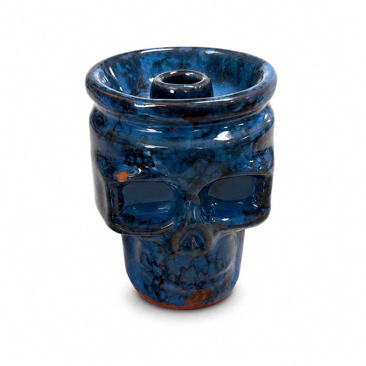 Skull Hookah Phunnel Bowl – Blue Ceramic Shisha Bowl