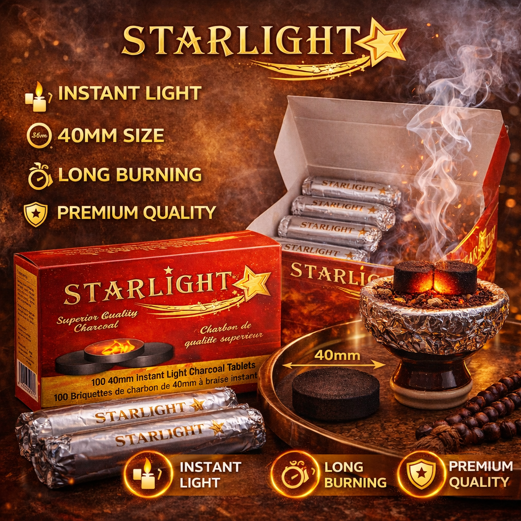 Starlight Instant Light Charcoal Tablets 100 Count 40mm