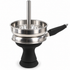 Black Coco Hamra silicone phunnel hookah bowl with metal chimney heat-management screen and side handle