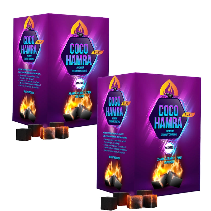 coco hamra flat charcoal cubes 25mm shisha nargila natural coal perfect for heat management 