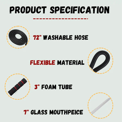 5Pcs Disposable Hose Glass Mouthpiece + 10 Mouth Tips