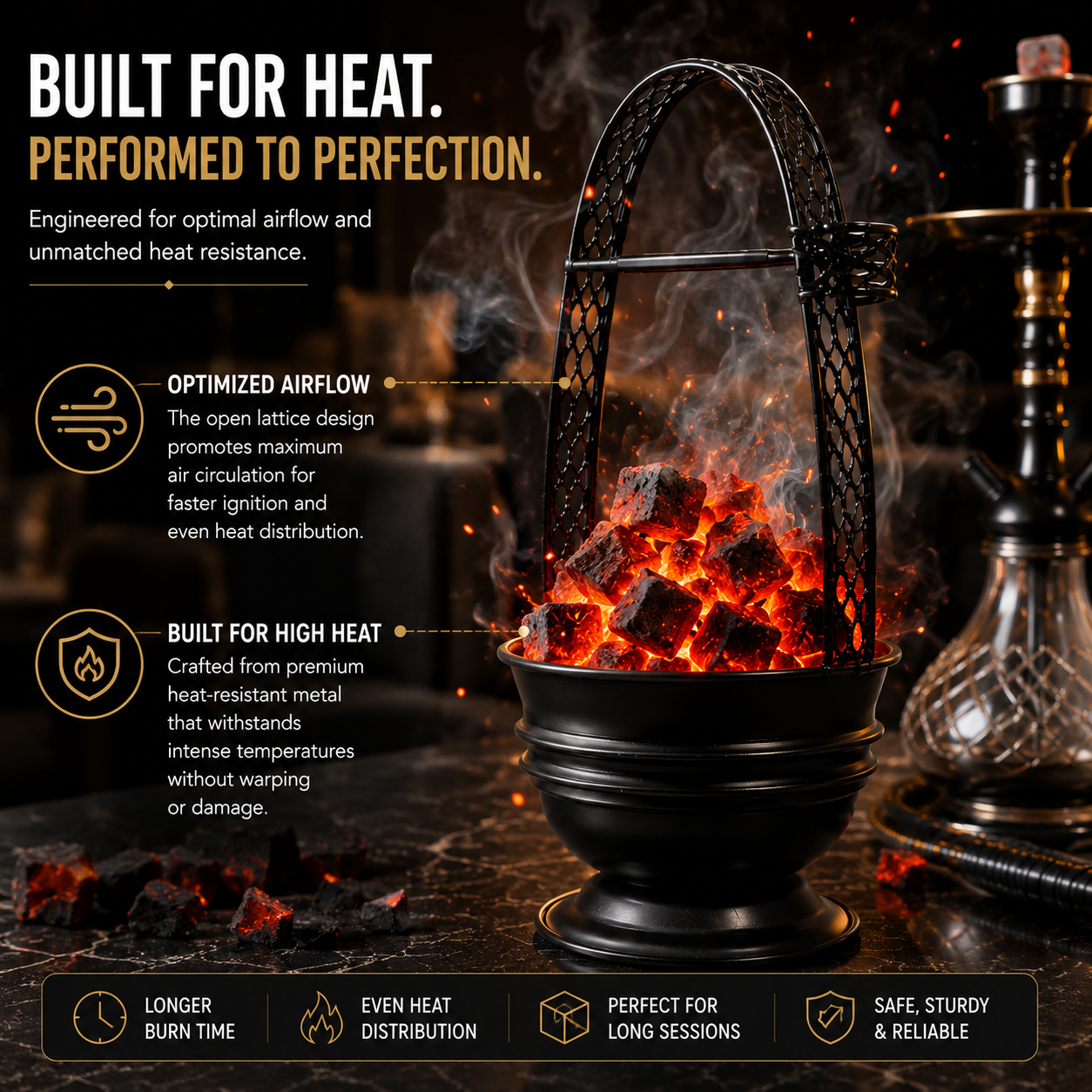17" Hookah Charcoal Holder Basket