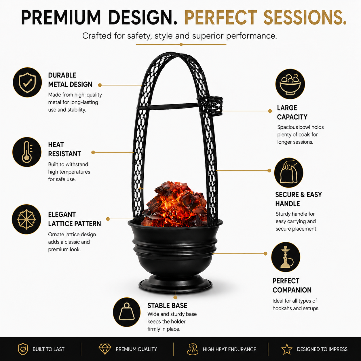 17" Hookah Charcoal Holder Basket